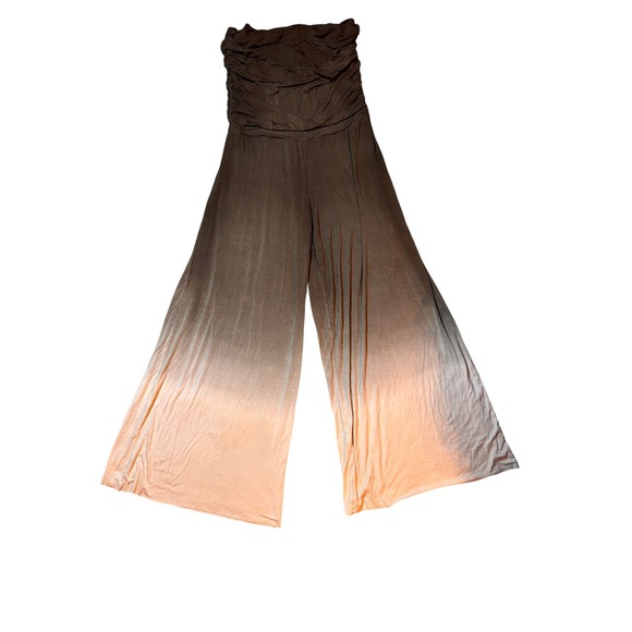 Young Fabulous & Broke Pants - Boho Ombre Young Fabulous & Broke Jumpsuit Ruched Ombre Wide Leg M Green Cream